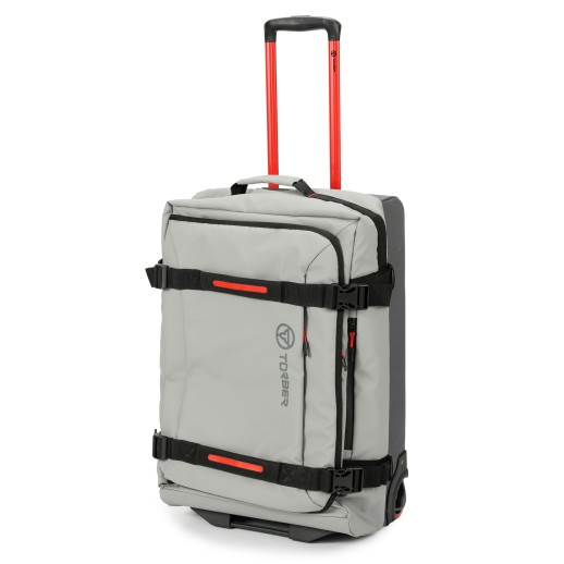 Сумка на колесах TORBER РИТМ, серый, полиэстер 900D с PU покрытием, 62 х 39,5 х 28,5 см, 56 л с нанесением логотипа с нанесением логотипа