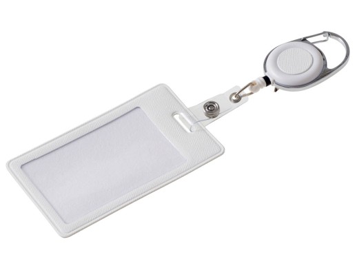 Бейдж с рулеткой-карабин Favor, белый