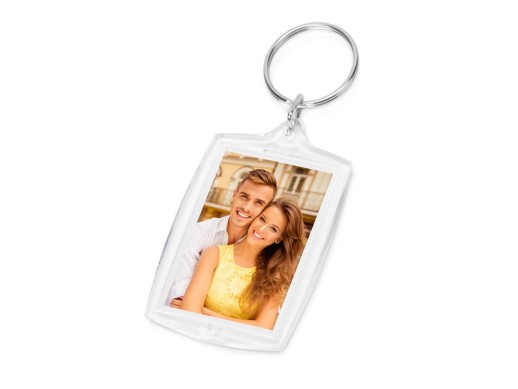 Брелок с возможностью вставки фотографии или рекламного мини-постера, прозрачный с нанесением логотипа с нанесением логотипа
