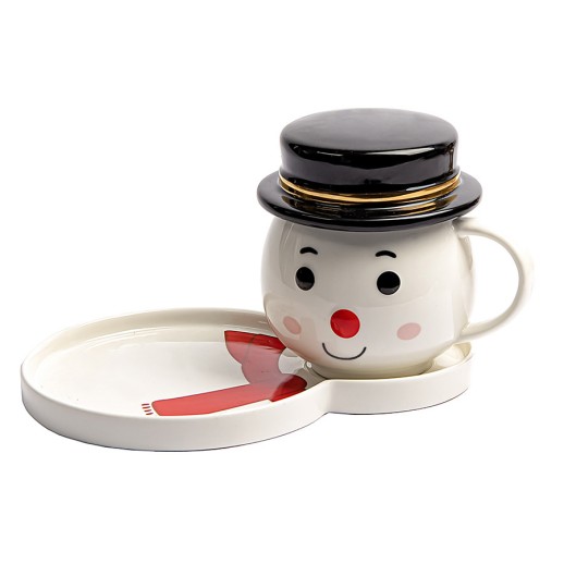 Чайная пара СНЕГОВИК с крышкой , 29902
