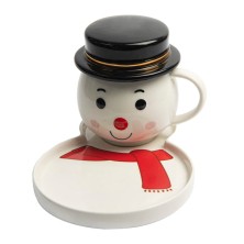 Чайная пара СНЕГОВИК с крышкой , 29902