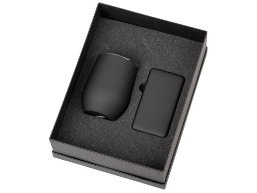 Подарочный набор с термокружкой и повербанком С1, 5000 mAh, черный