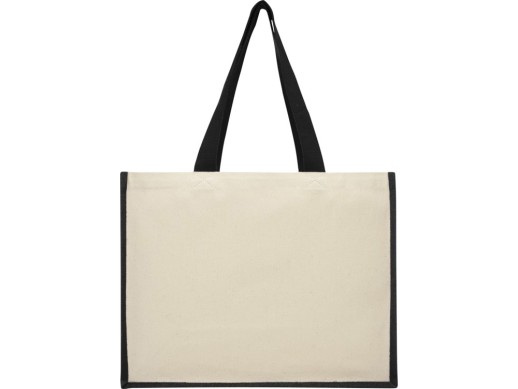 Сумка-тоут Varai для покупок из холщового хлопка и джута (плотность 320 г/м2), черный