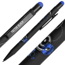 Ручка шариковая FACTOR BLACK со стилусом ,   40394/35/24
