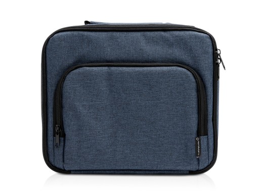 Сумка-холодильник из переработанного полиэстера Сотэк (SOTEK), меланжевый синий с нанесением логотипа с нанесением логотипа