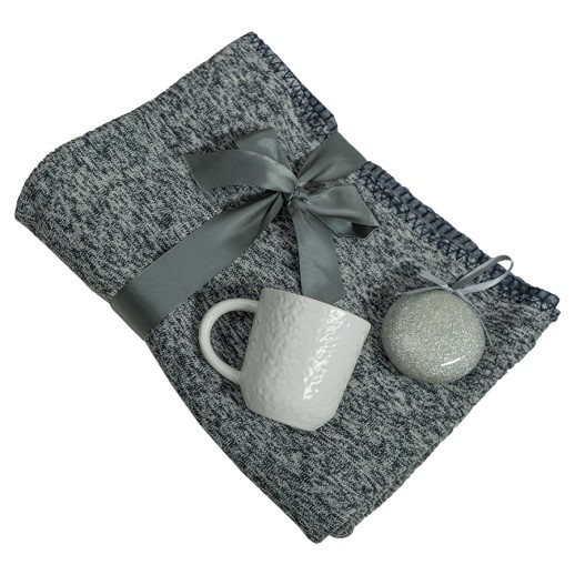 Подарочный набор HOLIDAY: плед, кружка, шар новогодний, коробка; синий 39525/24