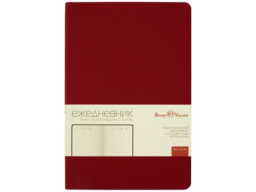 Ежедневник недатированный А5 Megapolis Color Flex New, бордовый