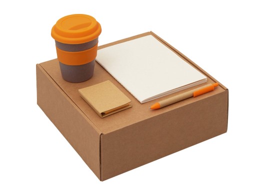 Подарочный набор Halm, оранжевый с нанесением логотипа с нанесением логотипа