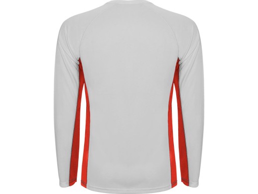 Футболка Shanghai  мужская с длинным рукавом, белый/красный с нанесением логотипа с нанесением логотипа