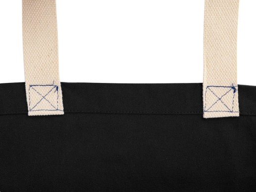 Сумка Donny из хлопка с донной складкой и парусиновыми ручками, черный