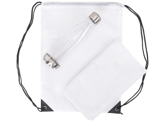 Спортивный набор с бутылкой и полотенцем Beginner, белый