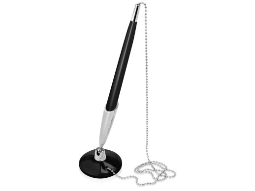 Ручка шариковая на подставке Холд, черный с нанесением логотипа с нанесением логотипа