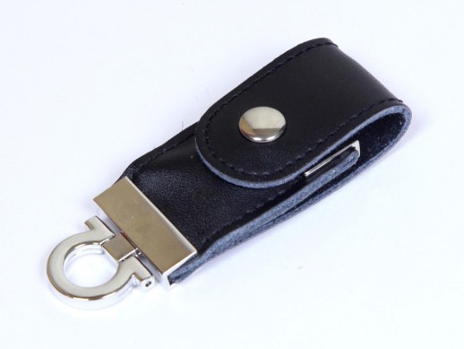 USB-флешка на 8 Гб в виде брелка, черный с логотипом с логотипом