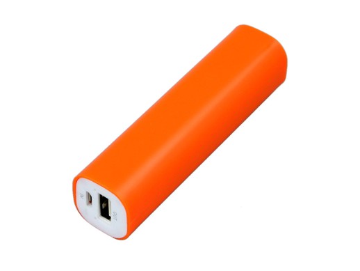 PB030 Универсальное зарядное устройство power bank  прямоугольной формы. 2600MAH. Оранжевый с нанесением логотипа с нанесением логотипа