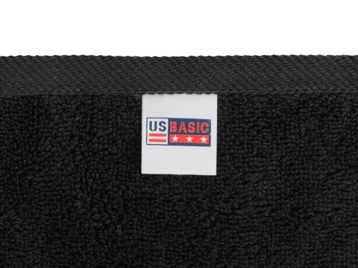 Полотенце Terry L, 450, черный с нанесением логотипа с нанесением логотипа