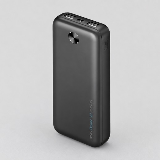 Внешний АКБ NRG Power V2 10000 мА-ч, 2A, 2xUSB, черный, Deppa с нанесением логотипа с нанесением логотипа