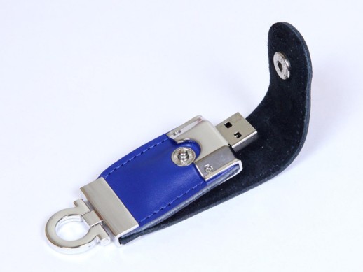 USB-флешка на 8 Гб в виде брелка, синий с логотипом с логотипом