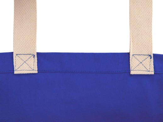 Сумка Donny из хлопка с донной складкой и парусиновыми ручками, синий