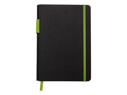 Бизнес блокнот Bossy с цветным срезом, твердая обложка, 128 листов, черный и зеленое яблоко
