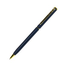 SLIM, ручка шариковая, темно-синий/золотистый, металл -,   1101/25