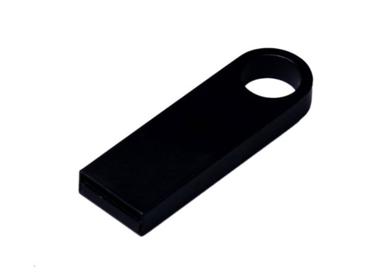 USB 2.0-флешка на 8 Гб с мини чипом и круглым отверстием, черный с нанесением логотипа с нанесением логотипа