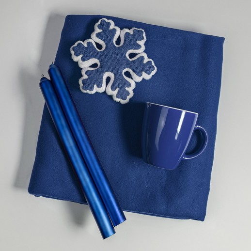 Набор подарочный MOOD: плед, кружка, игрушка, свечи; синий 39529/24