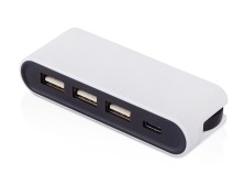 USB-хаб Hubix с коннектором 2-в-1 USB-C и USB-A, 2.0, белый