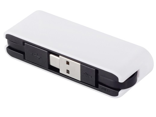 USB-хаб Hubix с коннектором 2-в-1 USB-C и USB-A, 2.0, белый с нанесением логотипа с нанесением логотипа