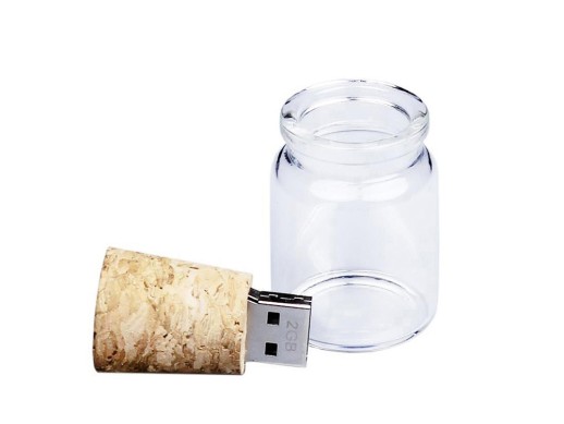 Флешнакопитель в виде пробки в бутылочке на 64 Гб с нанесением логотипа с нанесением логотипа