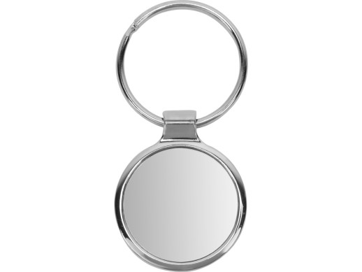 Брелок Circle, серебристый (Р) с нанесением логотипа с нанесением логотипа