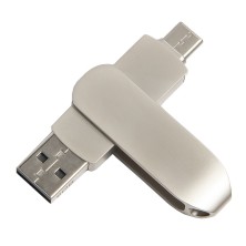 USB flash-карта CIRCLE OTG Type-C (32Гб), серебристая, 6,5х1,5х0,82 см, металл   19340_32Gb