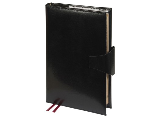 Ежедневник полудатированный А5 Windsor, черный с нанесением логотипа с нанесением логотипа