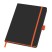 Блокнот ColorNote Black, твердая обложка A5, 80 листов, черный с оранжевым с нанесением логотипа с нанесением логотипа
