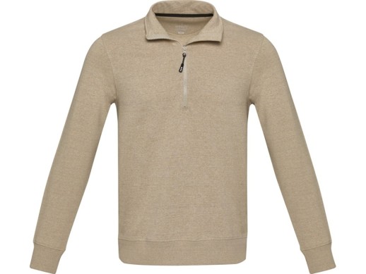 Tin унисекс-свитер с молнией на четверть из переработанных материалов Aware™ - Oatmeal