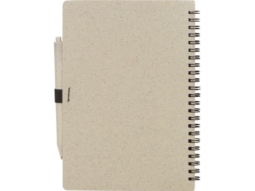 Блокнот А5 Toledo M, бежевый + ручка шариковая Pianta из пшеничной соломы, бежевый