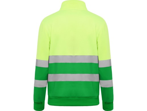 Свитшот ворот на молнии Spica, садовый зеленый/неоновый желтый