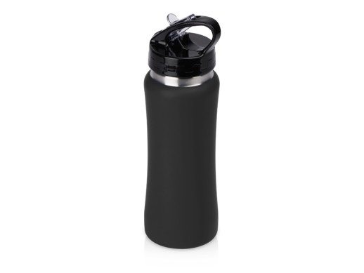 Бутылка для воды Bottle C1, сталь, soft touch, 600 мл, черный с нанесением логотипа с нанесением логотипа