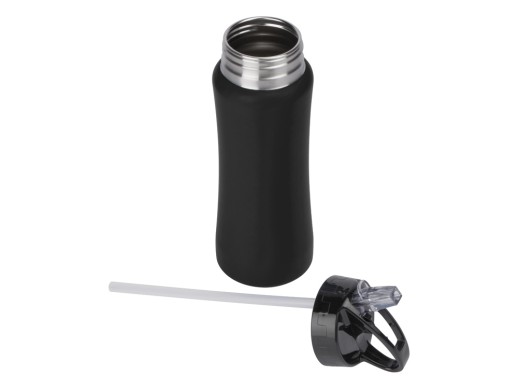 Бутылка для воды Bottle C1, сталь, soft touch, 600 мл, черный с нанесением логотипа с нанесением логотипа