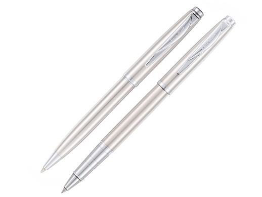 Набор Pierre Cardin коллекция ПАРА (PEN&PEN) : ручка шариковая + роллер. Корпус - латунь и хромоникилевое покрытие.Отделка и детали дизайна - сталь, хром. Цвет - серебристый. Упаковка Е.