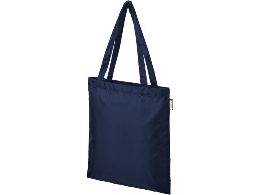 Эко-сумка Sai из переработанных пластиковых бутылок, темно-синий с нанесением логотипа с нанесением логотипа