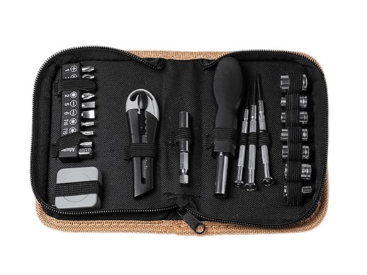 Набор инструментов Декер, 25 аксессуаров, бежевый с нанесением логотипа с нанесением логотипа