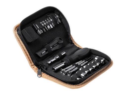 Набор инструментов Декер, 25 аксессуаров, бежевый с нанесением логотипа с нанесением логотипа