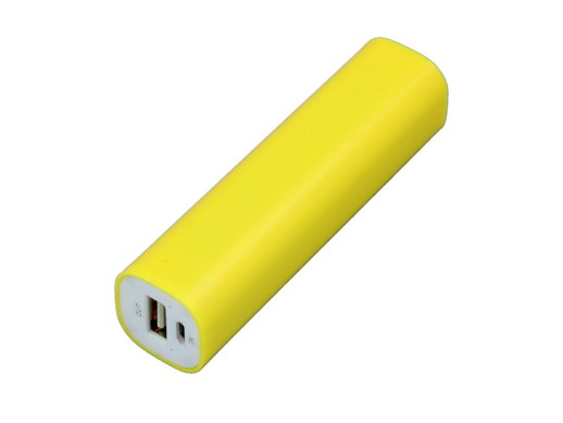 PB030 Универсальное зарядное устройство power bank  прямоугольной формы. 2600MAH. Желтый с нанесением логотипа с нанесением логотипа