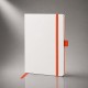 Блокнот ColorNote White, твердая обложка A5, 80 листов, белый и оранжевый с нанесением логотипа с нанесением логотипа