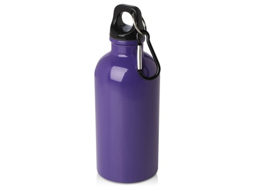 Одностенная бутылка для воды с карабином Oregon, изготовленная из нержавеющей стали, сертифицированной по стандарту RCS, объемом 400 мл - Пурпурный