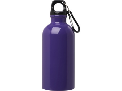 Одностенная бутылка для воды с карабином Oregon, изготовленная из нержавеющей стали, сертифицированной по стандарту RCS, объемом 400 мл - Пурпурный