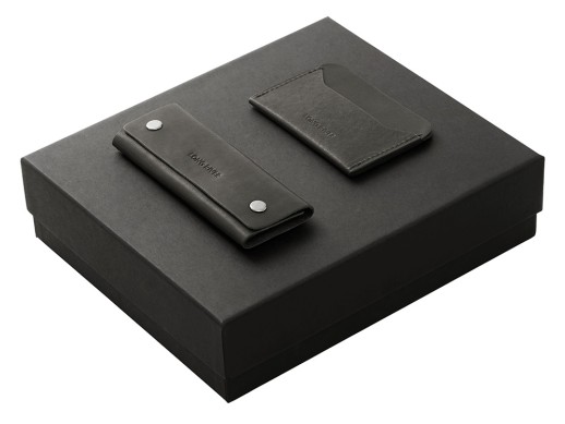 Подарочный набор Long River: картхолдер, ключница, черная коробка