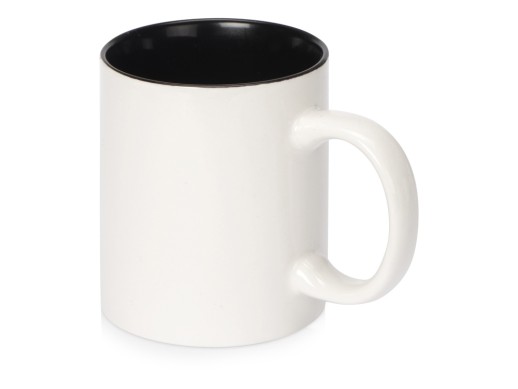 Кружка Sublime Color XL для сублимации 440мл, белый/черный с нанесением логотипа с нанесением логотипа