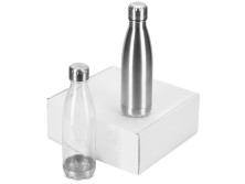 Подарочный набор с термосом и бутылкой Bottle set, серебристый