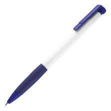 N13, ручка шариковая с грипом, пластик, белый, темно-синий , -  38013/25